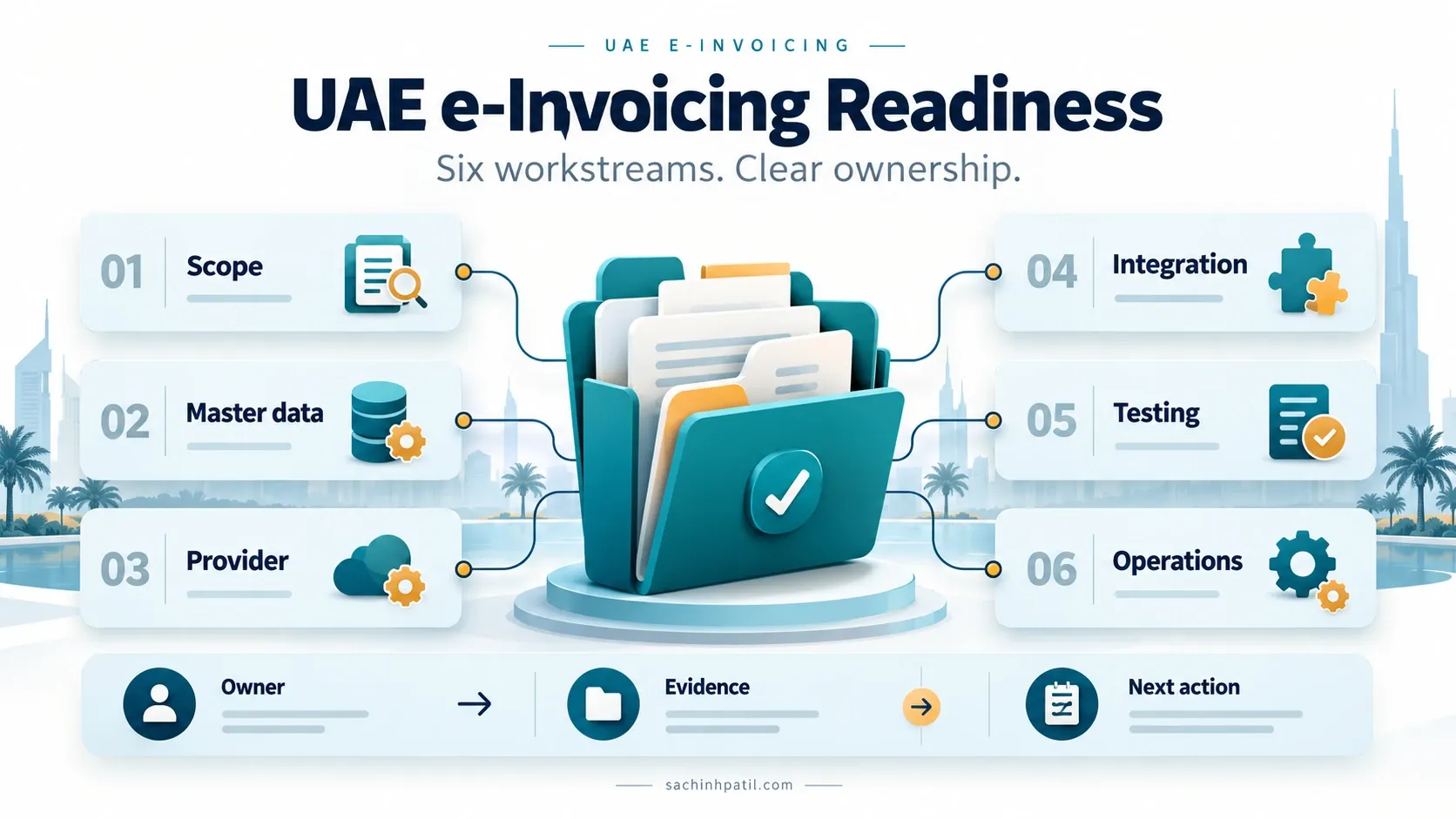 UAE e-invoicing infographic about readiness checklist.