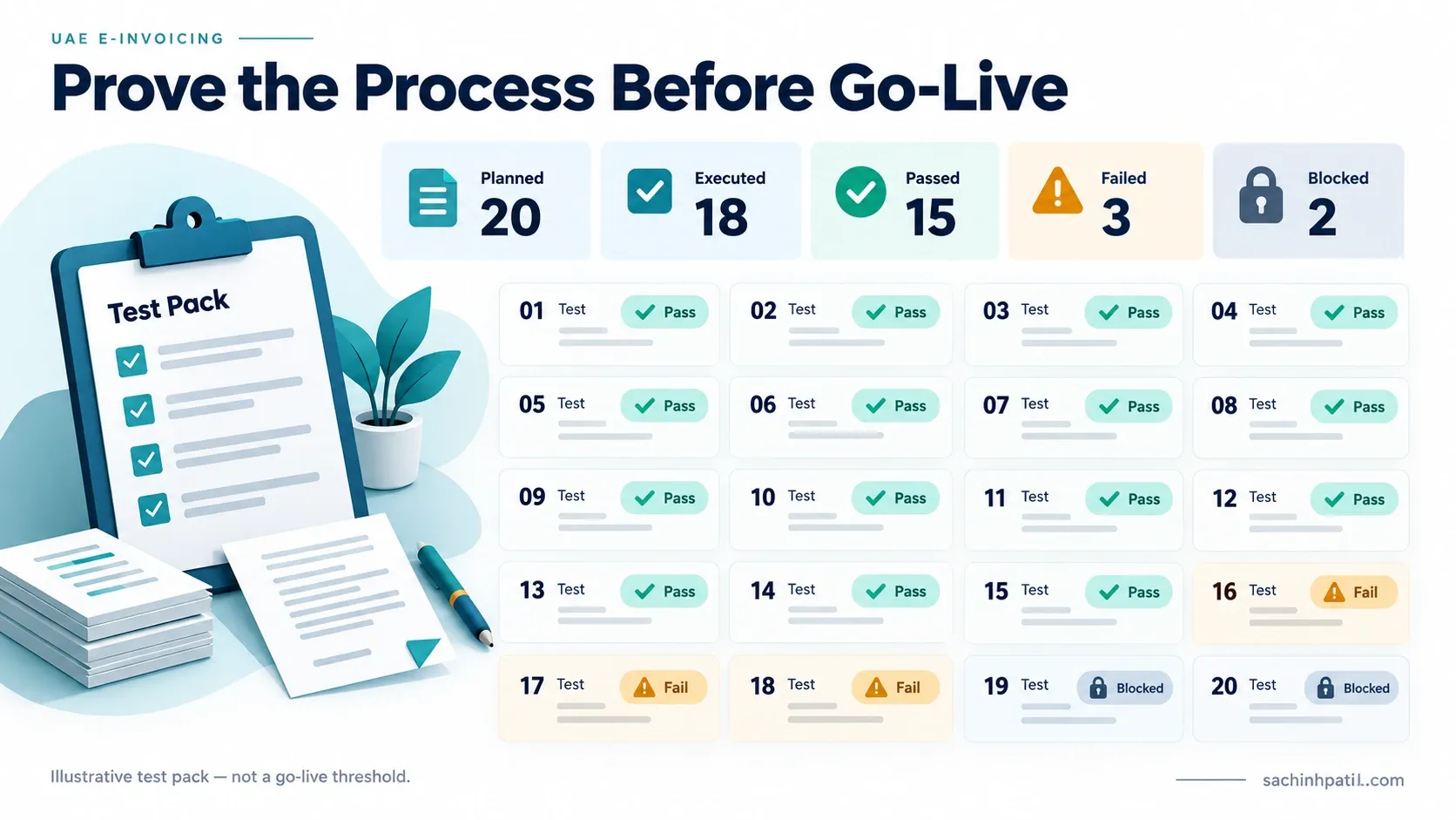 UAE e-invoicing infographic about uat and go-live.