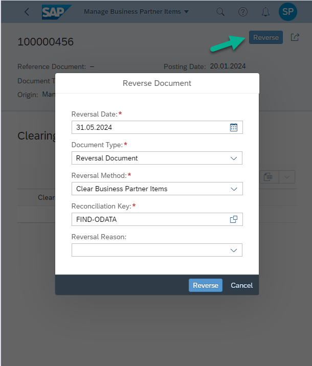 Reverse confirmation popup in F4494