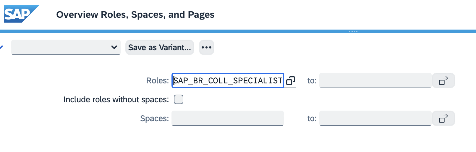 /UI2/RSP_LIST selection screen with a business role